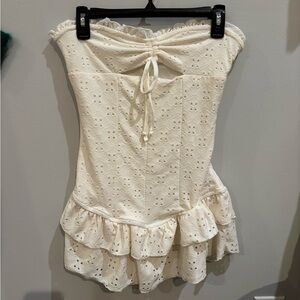 Cream White Strapless Dress